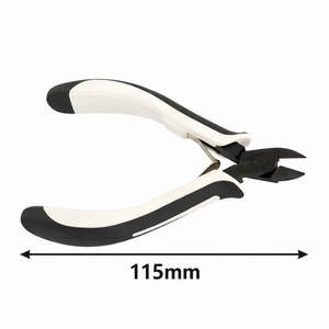 Ciseaux micro-coupants noirs OEM à tête ovale rainurée, fabriqués en acier inoxydable de haute qualité, durables et de précision pour la coupe de fil de bijouterie - Product Image 2