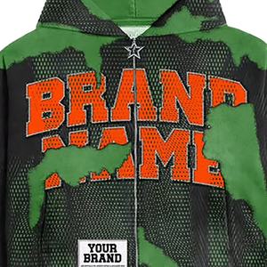 เสื้อฮู้ดผู้ชายผ้าฝ้ายแท้ลายพิมพ์ดิจิตอลสไตล์สตรีทย้อนยุคเสื้อครอปปะแบบซีด - Product Image 4