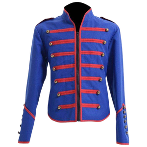 Hussar Napoleon <b>Jacket</b> for <b>Men</b> Long With <b>White</b> Embroidery And Gold Buttons Formal Double Breasted - Product Image 1