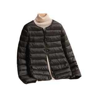 2025 nuevo Otoño Invierno Ultra ligero abajo algodón Delgado abrigo cálido mujer cortavientos con tela de lona mate sólida - Product Image 3