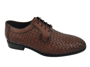 Chaussures Oxford pour hommes en cuir synthétique marron, bout pointu, lacets, respirantes, semelle intermédiaire confortable en EVA, toutes saisons, pour la marche - Product Image 1