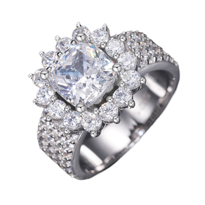 Luxury 925 Sterling Silver Moissanite <b>Iced</b> Cross <b>Ring</b> Hip Hop Style with Brilliant Diamond Inspired Sparkling Finish - Product Image 2