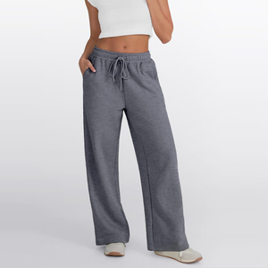 Pantalon de jogging long pour femme, respirant, taille élastique, logo personnalisé, streetwear, anti-boulochage, vêtement d'intérieur hiver, OEM - Product Image 4