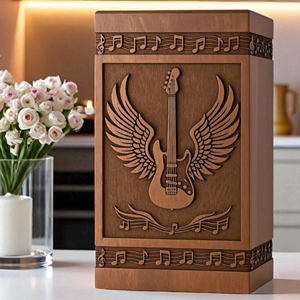 Personalized Rosewood Cremation Urn: Mountain & Moon Engraving Memorial Keepsake by AYAANS - Product Image 4