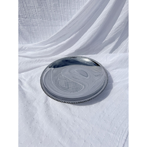 Plateau de service en métal, forme ronde, sans poignée, long, pour servir les aliments, pour la cuisine, le restaurant, l'hôtel, utilisation sur table, accessoires - Product Image 1