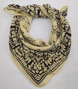 Pañuelo de Algodón Estampado a Mano, Ecológico, Estilo Boho, para el Cabello, Accesorio de Verano para Viajes y Playa, Pañuelo Geométrico - Product Image 3