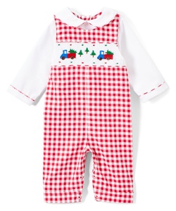 Ensemble de vêtements de Noël Longall smockés style vintage pour bébés garçons pour l'hiver - Product Image 1