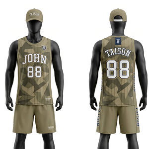 Ensemble de maillots de basket-ball personnalisés sublimés en maille polyester 180 GSM jaune et bleu marine avec panneaux latéraux - Product Image 4
