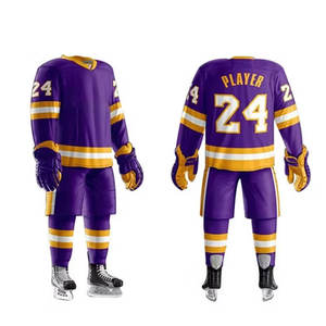 Venta al por mayor de la mejor camiseta de hockey sobre hielo personalizada, totalmente de poliéster, transpirable, para entrenamiento de equipo, sublimada. - Product Image 1