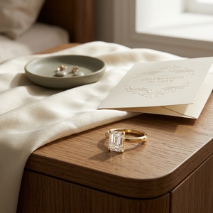 Bague de fiançailles solitaire émeraude 2 mm avec diamants massifs en or jaune 10k 14k 18k - Product Image 1