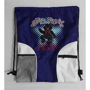 High Quality Reusable Polyester Gym Sports <b>Backpack</b> Waterproof <b>Drawstring</b> Bag with Pockets for Outdoor Sports Promotions - Product Image 1