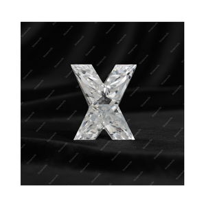 Cadeaux de Noël, diamant de laboratoire certifié GIA IGI, lettre initiale de l'alphabet X, or fin 925, boucles d'oreilles en argent sterling, pour lui et pour elle - Product Image 1