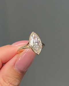 Split Shank Marquise Cut Diamond Solitaire <b>Ring</b> 3.00CT Lab Grown 14K Solid Gold For Women's <b>Proposal</b> Gift For Girlfriends - Product Image 1