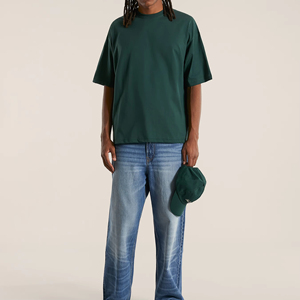 Men's Dark Green Short Sleeve O-Neck T-<b>Shirt</b> Regular Fit Solid Color Casual <b>100</b>% <b>Polyester</b> Jersey Knitted Breathable Quick Dry - Product Image 3