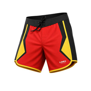Custom Red <b>Black</b> Yellow Men’s Surf <b>Board</b> Shorts Quick Dry Swim Trunks Sublimation Printed Beach Water Sports Shorts OEM ODM - Product Image 1
