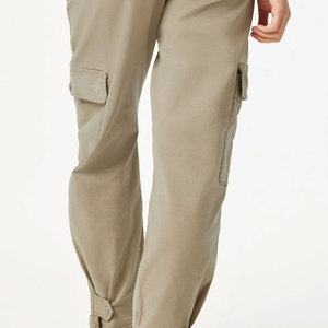 Pantalon cargo taille haute pour homme en toile de coton respirante, style workwear, coupe classique avec poches, vêtement décontracté d'automne - Product Image 5