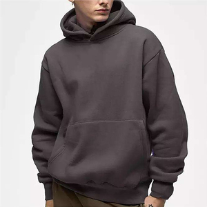 High Quality Cotton French Terry Oversize Hoodie for Men <b>Thick</b> <b>Fleece</b> Drop Shoulder Solid Pattern Custom Pullover Hooded Collar - Product Image 3