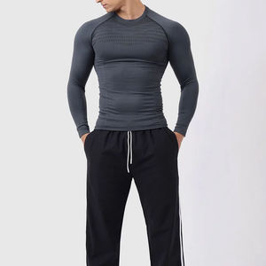 Custom Logo Activewear High Compression Shirts for <b>Men's</b> Full Sleeves Athletic Bjj Rash Guard Gym Workout Fitness <b>Base</b> <b>Layer</b> - Product Image 5