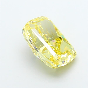 Diamant de laboratoire cultivé de haute qualité, certifié CVD, pour joaillerie fine, pierre précieuse non montée, jaune vif fantaisie, taille coussin, excellente coupe. - Product Image 4