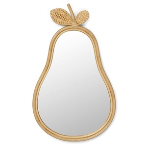 Children wall decor essentials crafted <b>mirrors</b> acorn shaped <b>mirror</b> with natural rattan frame - Product Image 2