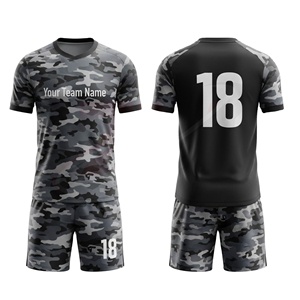 ชุดยูนิฟอร์มฟุตบอลขายส่ง เสื้อ กางเกงขาสั้น ซับเหงื่อ ชุดกีฬาฟุตบอลแบบกำหนดเอง โรงงาน OEM - Product Image 1