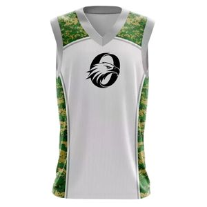 เสื้อบาสเก็ตบอลสีขาวเขียวแบบกำหนดเอง ชุดกีฬาทีมแบบไม่มีแขนเสื้อ น้ำหนักเบา ชุดกีฬาประสิทธิภาพสูง - Product Image 1