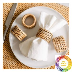 Anillo para Servilletas de Ratán Hecho a Mano, Accesorio Natural para Mesa de Comedor, para Bodas, Catering, Banquetes, Restaurantes y Eventos - Product Image 3
