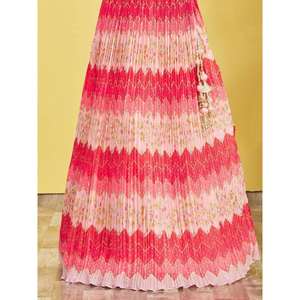 Adorable trabajo bordado Rosa Chinon tradicional Lehenga Choli - Product Image 2