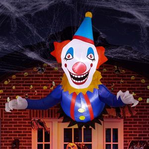 Clown Gonfiabile Spaventoso di Halloween con Luci LED da 1 Metro e Mezzo, che Esce dalla Finestra, Decorazioni Esterne per Giardino - Product Image 1