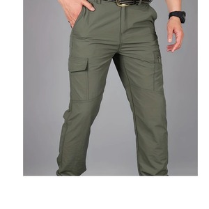 Pantalon cargo multi-poches pour homme, coupe décontractée, streetwear décontracté, taille mi-haute, devant plat, conçu pour le confort et la fonctionnalité - Product Image 5