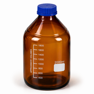 Botellas de Reactivo de Vidrio Borosilicato de Alta Calidad de 1L, 2L y 3L, Transparentes, Ámbar y Azules, con Tapa de Rosca, 2000 ml - Product Image 3