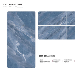 Dalle de porcelaine contemporaine polie et brillante 600x1200mm 60x120cm 24x48 pouces, grande surface décorative pour projets de luxe - Product Image 1