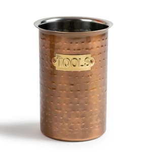 Retro Rose Gold Metal Canister Round Hammered Finish Food Storage Tin Decorative Stainless Steel <b>Spice</b> <b>Jar</b> with Knob Lid On Sale - Product Image 6