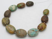 Perles ovales lisses multicolores en turquoise naturelle du Mexique, 20-25 mm, brin de pierres précieuses en vrac pour la fabrication de bijoux DIY, 10 pouces