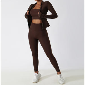 Vêtements de sport de haute qualité avec logo personnalisé, vêtements de fitness pour la salle de sport, vêtements de sport à taille haute, vêtements de sport pour femmes, ensemble de yoga - Product Image 6