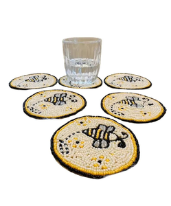 CRYSTAL CRAFT Handmade Pack <b>Silver</b> Beaded <b>Coasters</b> New Design Embroidery Crafts Needlework Decorative Place Mats by glowin - Product Image 5