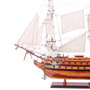 Maqueta de Barco Pintada a Mano de Estilo Antiguo, con Fondo de Cobre y Fibra de Vidrio, Decoración Náutica - Product Image 4