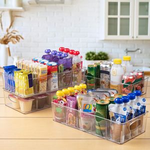 XL Plastic <b>Storage</b> Bins & <b>Boxes</b> with Removable Dividers for Pantry Organization for <b>Kitchen</b> Refrigerator or Cabinet-2 Units - Product Image 5