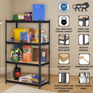 JD FRESH Estante Metálico Ajustable de 4 Niveles |   Estante de Almacenamiento Extra Grande sin Pernos, 60x36x18 Pulgadas, Resistente - Product Image 5