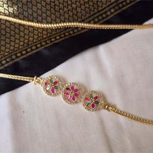 Mogappu Stainless Steel Diamond Pearl Flower Chain Necklace for Wedding Party Gift - Product Image 2