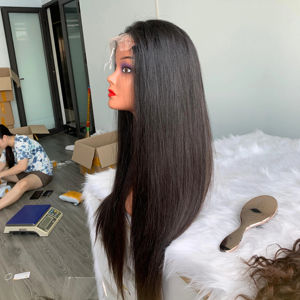 Soldes de fin d'année : Perruque 100% cheveux humains vietnamiens bruts avec closure, impressionnante perruque blonde lisse avec base en dentelle HD - Product Image 1