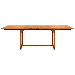 Table de jardin en bois d'acacia massif, mobilier d'extérieur naturel - Product Image 5