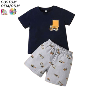 Conjunto de Ropa para Niños Personalizado, 100% Algodón, Camiseta y Pantalones Cortos con Estampado Animal, Ropa de Verano, Soporte OEM ODM para Fabricación al por Mayor - Product Image 6