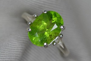 Certified Natural Peridot <b>Ring</b> Sterling <b>Silver</b> <b>Solitaire</b> Genuine Green August Birthstone Jewelry Gift For Her - Product Image 3