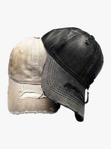 Casquette de baseball vintage délavée, non structurée, réglable, blanche délavée, effet vieilli, couleur crème vintage, pour commande en gros - Product Image 6