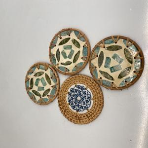 Plato de Ratán Natural Redondo de Alta Calidad, Estilo Bohemio, 10x10cm, Colores Personalizables, Tejido a Mano en Vietnam - Product Image 2
