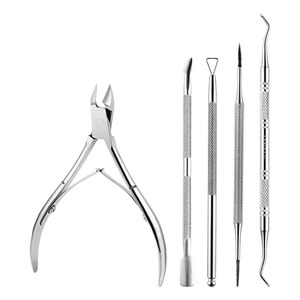 BAFA SURGICAL INSTRUMENTS Juego de Herramientas de Manicura de Acero Inoxidable Reutilizables de Doble Punta, Cortaúñas de Doble Cabeza, Empujador de Cutículas, Diseño Duradero - Product Image 2