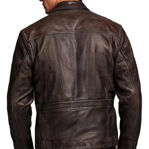 Chaqueta de Cuero Genuino Unisex, Estilo Personalizado, Cuello Camisero, Cierre de Cremallera Frontal, Chaqueta de Cuero Tipo Bomber, Superventas de Invierno - Product Image 2
