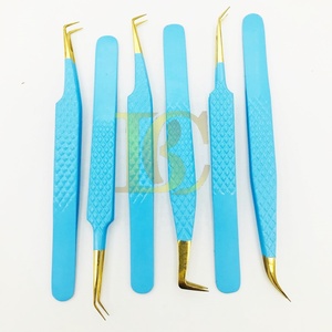 Pince à épiler en acier inoxydable durable de couleur noire de haute qualité Extensions de cils faites à la main de qualité supérieure pince à épiler vison - Product Image 5