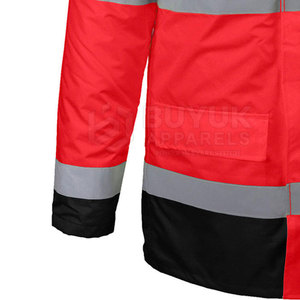 Veste de sécurité haute visibilité réfléchissante à capuche pour usage industriel, haute visibilité, imperméable, respirante, 100% polyester, protection contre le feu - Product Image 4